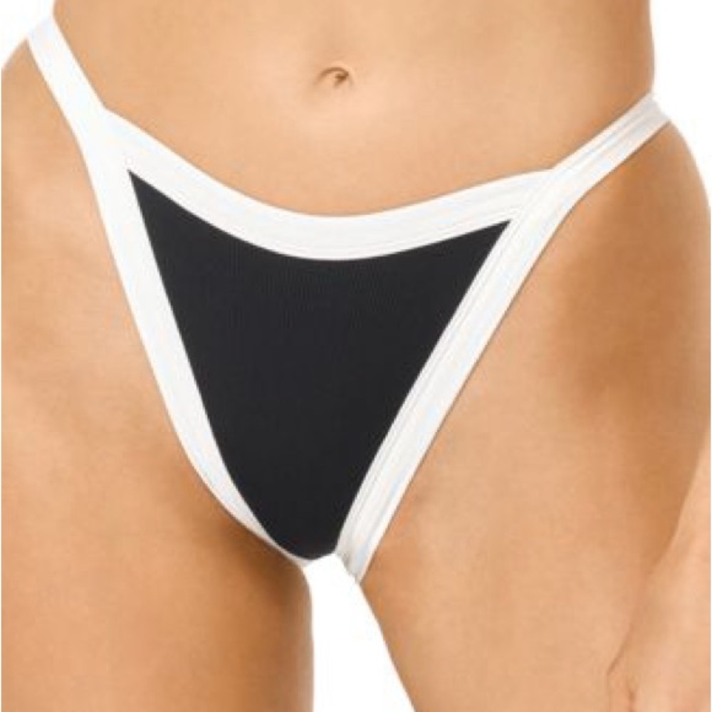L*Space Black and White Bikini Bottom